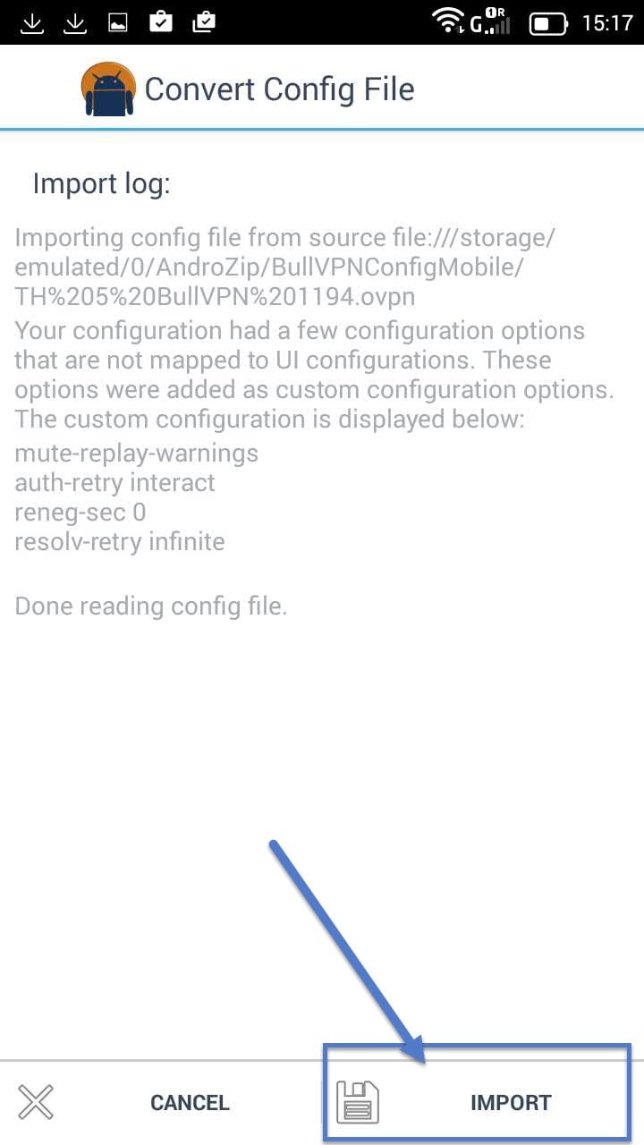 Installation Openvpn Android step 10