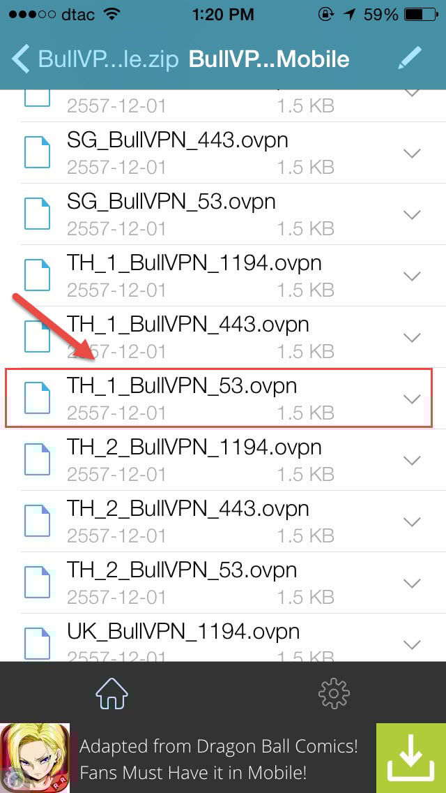 Installation Openvpn ios step 6
