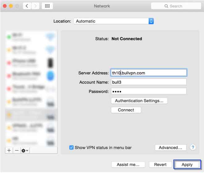 Set IPSec for Mac OS X