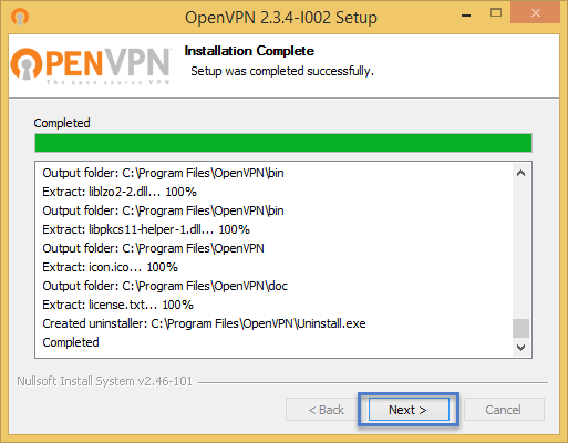 ขั้นตอนการติดตั้งโปรแกรม OpenVPN Installer ขั้นตอนที่ 6