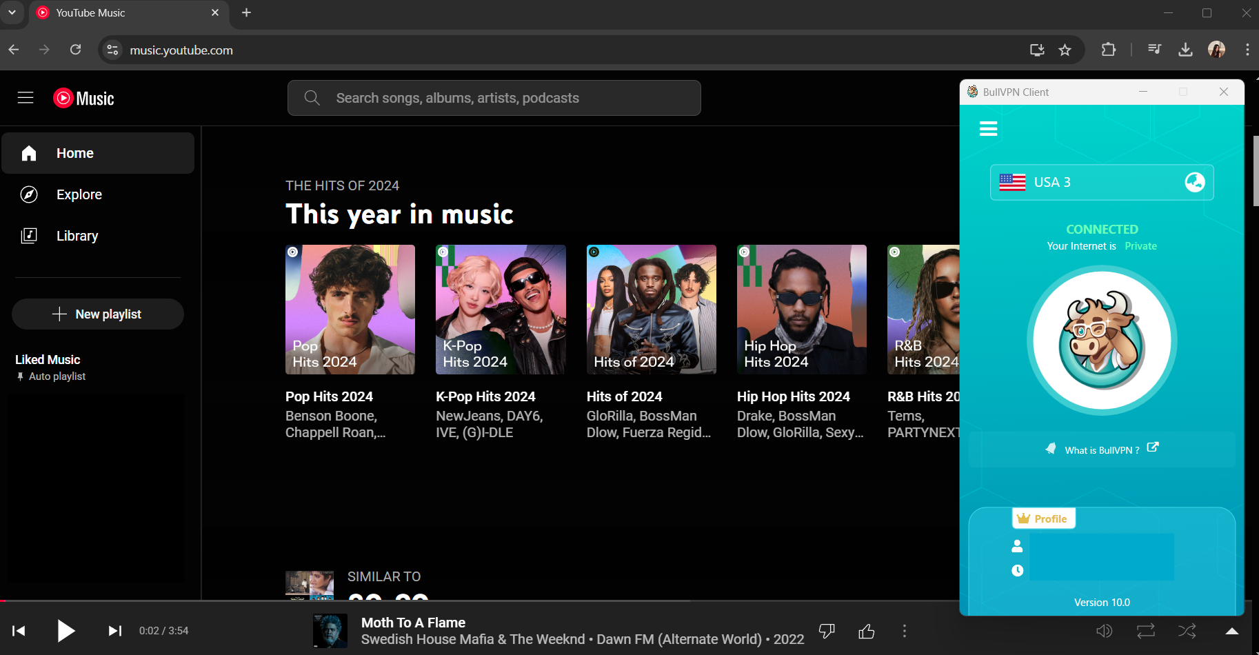 วิธีฟัง YouTube Music ที่จีนด้วย BullVPN