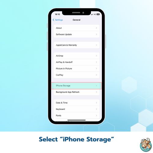 Select “iPad Storage or iPhone Storage”