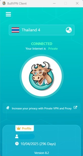 Connect to BullVPN 
